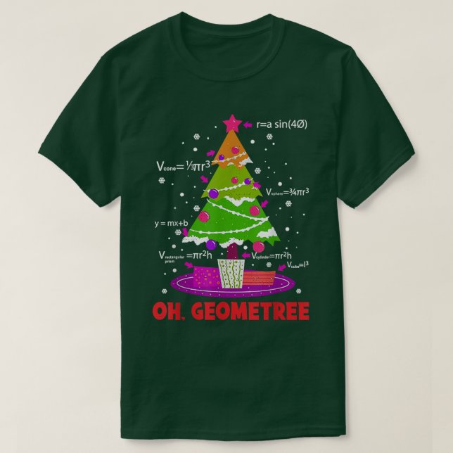 Funny Math Oh Geometree Julgran Geometry Ar T Shirt (Design framsida)