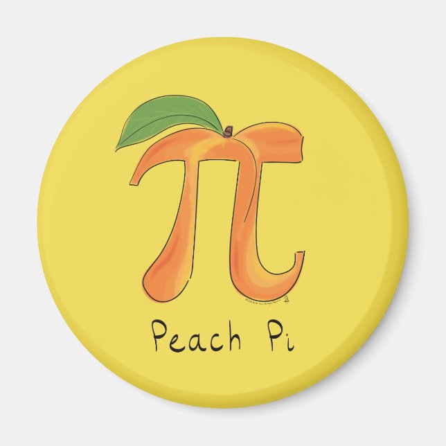 Funny Math Peach Pi Symbol Magnet (Framsidan)