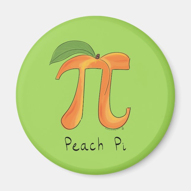 Funny Math Peach Pi Symbol Magnet (Framsidan)