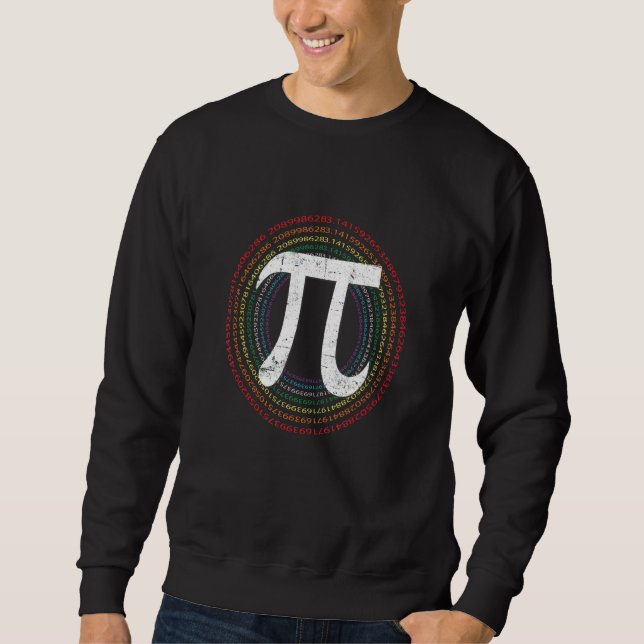 Funny Math Pi 3 14 Number Symbol Math Science Pi Lång Ärmad Tröja (Framsida)