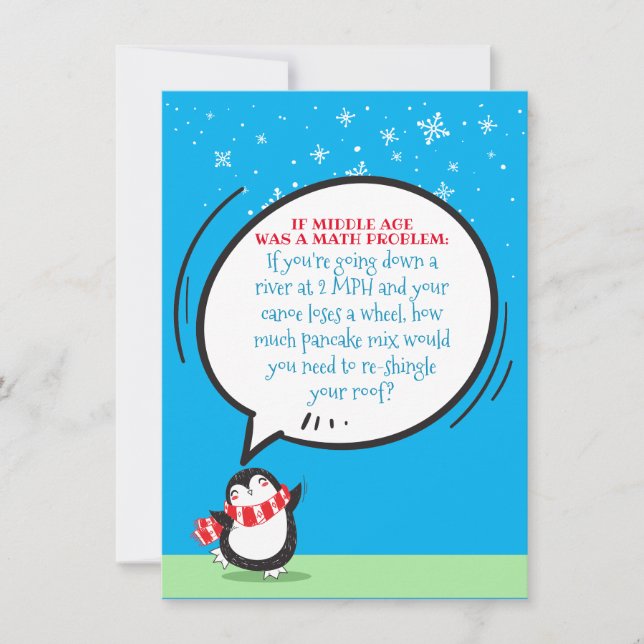 Funny Math Problem Middle Age Birthday Card (Framsida)