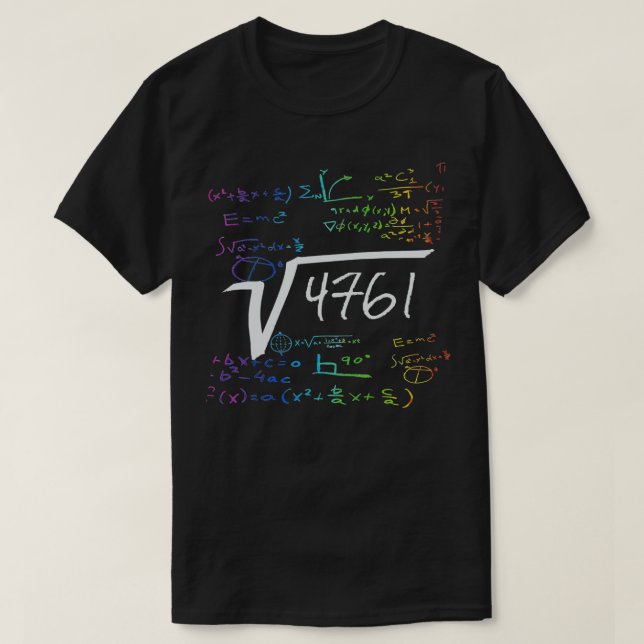 Funny Math-problemets kvadratrot av 47611 T Shirt (Design framsida)