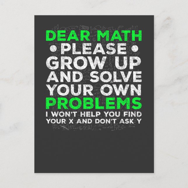 Funny Math Problems School Mathematics Kamle Vykort (Framsida)