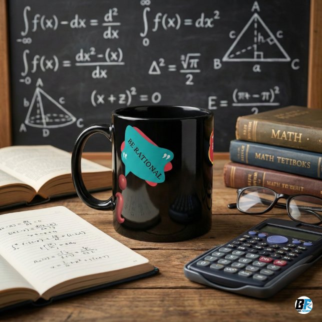Funny Math Pun Be Rational Imaginary Number Teache Kaffemugg (Skapare uppladdad)