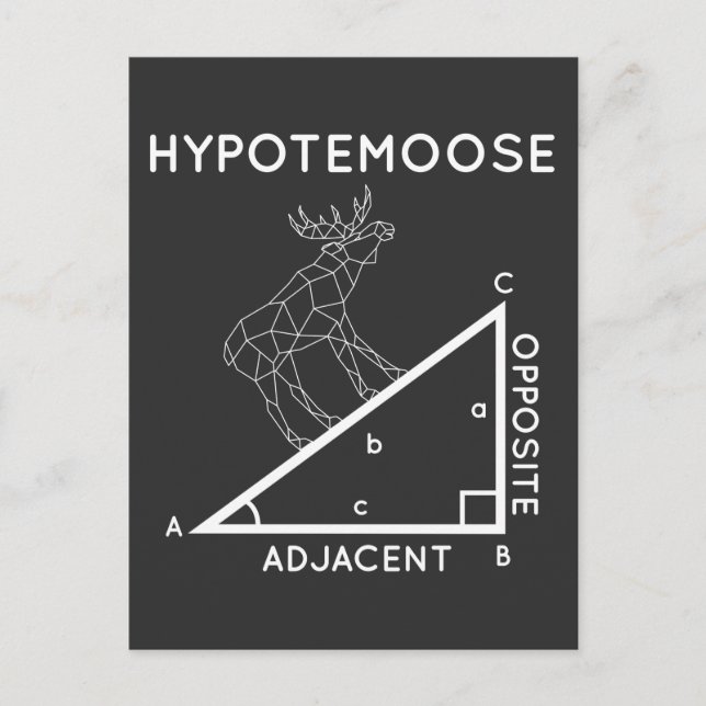 Funny Math Pun Moose Hypotenuse Mathematician. Vykort (Framsida)