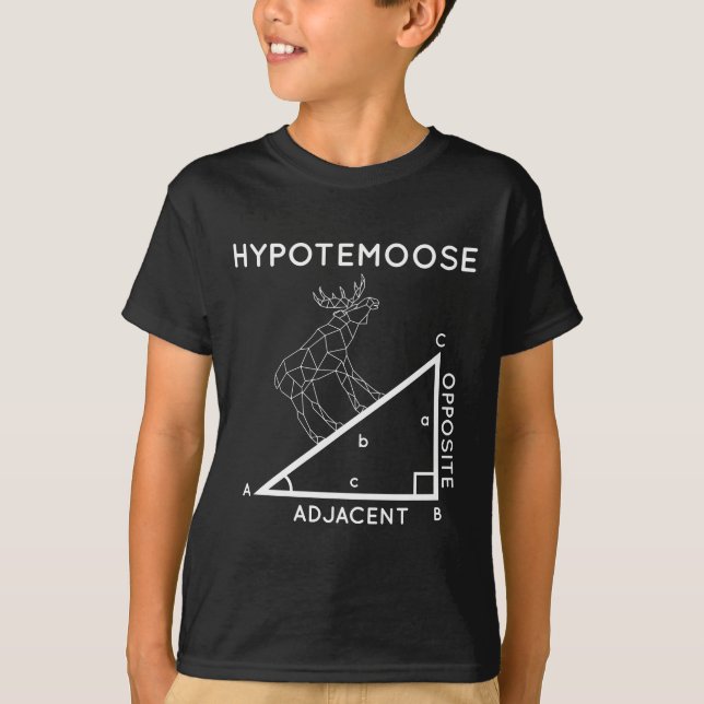 Funny Math Pun Moose Hypotenuse Mathematiker. T Shirt (Framsida)