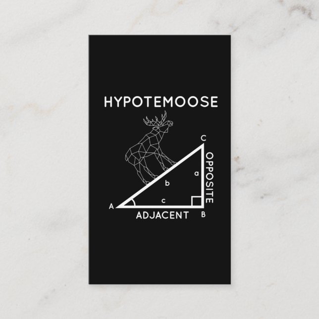 Funny Math Pun Moose Hypotenuse Mathematiker. Visitkort (Framsida)