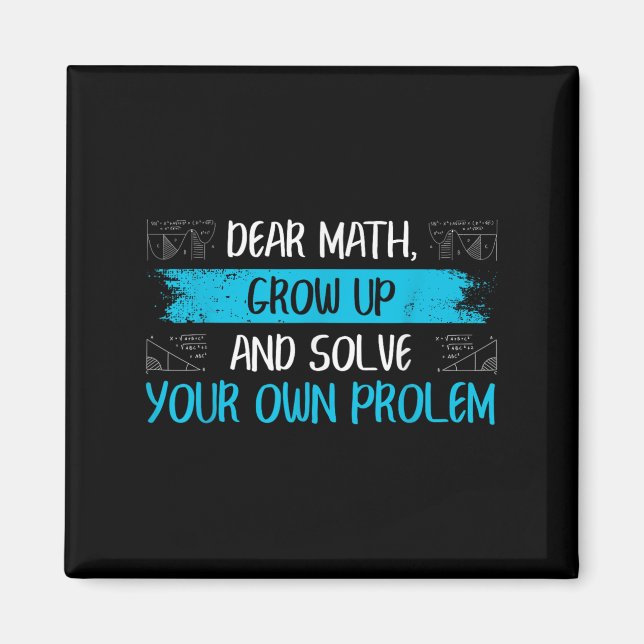 Funny Math Quote Back To School Girls Boys Teens  Magnet (Framsidan)