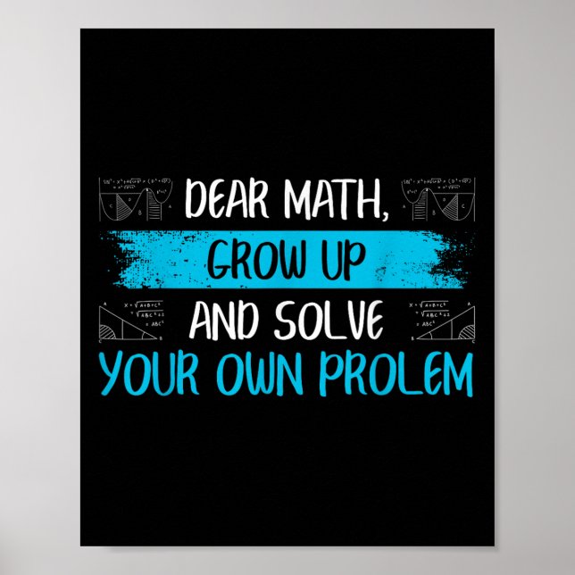 Funny Math Quote Back To School Girls Boys Teens  Poster (Framsidan)