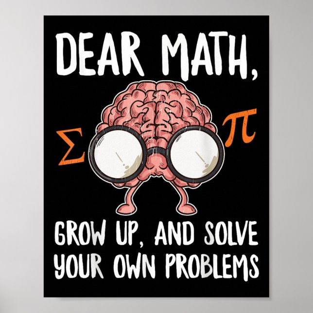 Funny Math Quote For Girls Boys Teens Men Women De Poster (Framsidan)