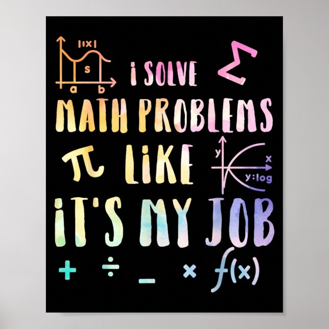 Funny Math Quote For Teacher Student Stem Geek Gif Poster (Framsidan)