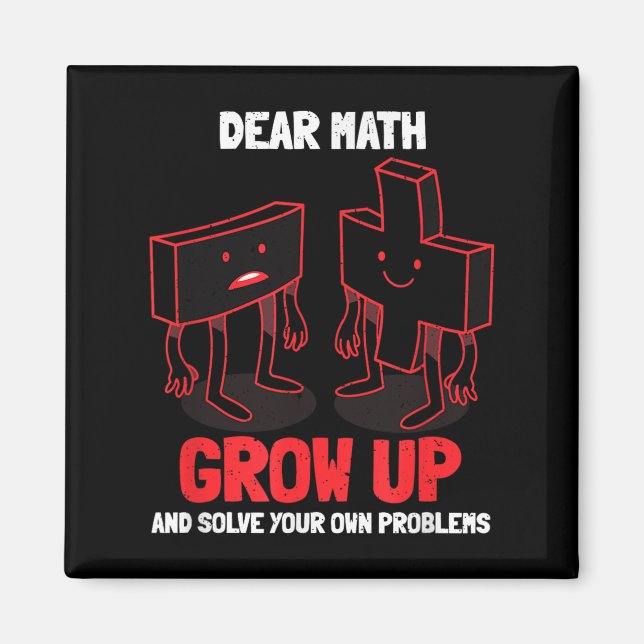 Funny Math Quote Girls Boys Teens Men Women Dear M Magnet (Framsidan)