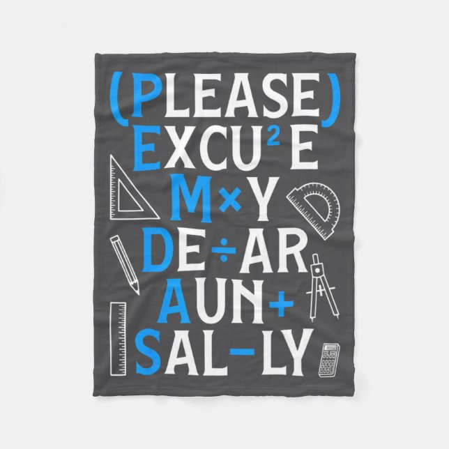 Funny Math Rules Pemdas Pun Teachers Math Day  Fleecefilt (Framsidan)