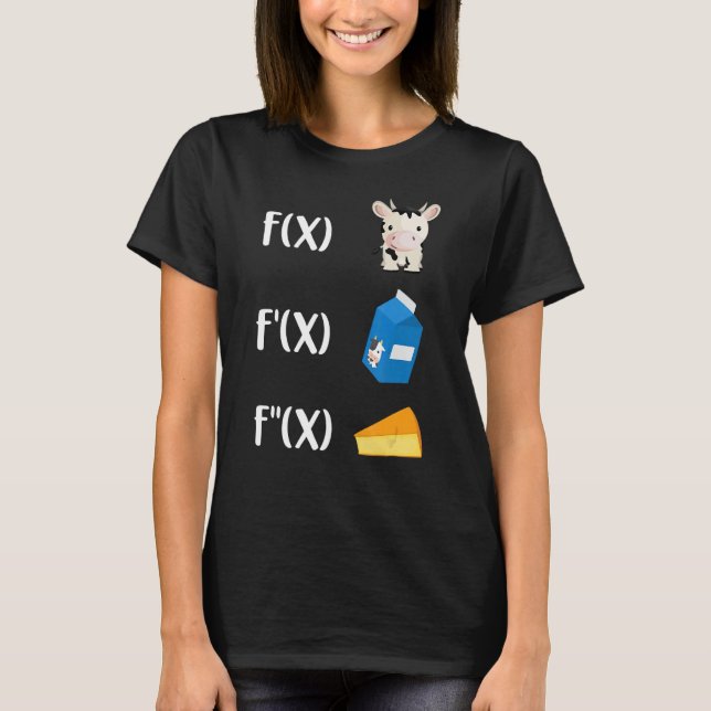Funny Math Teacher Art Cow Mjölk Cheese Calculus F T Shirt (Framsida)