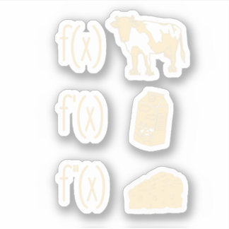 Funny Math Teacher Art for Women Cow Mjölk Cheese Klistermärken