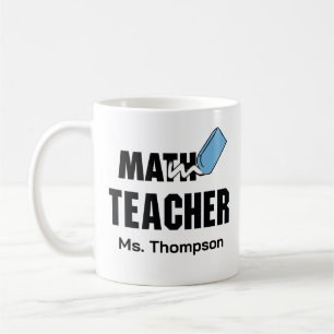 Funny Math Teacher Blue Eraser Kaffemugg