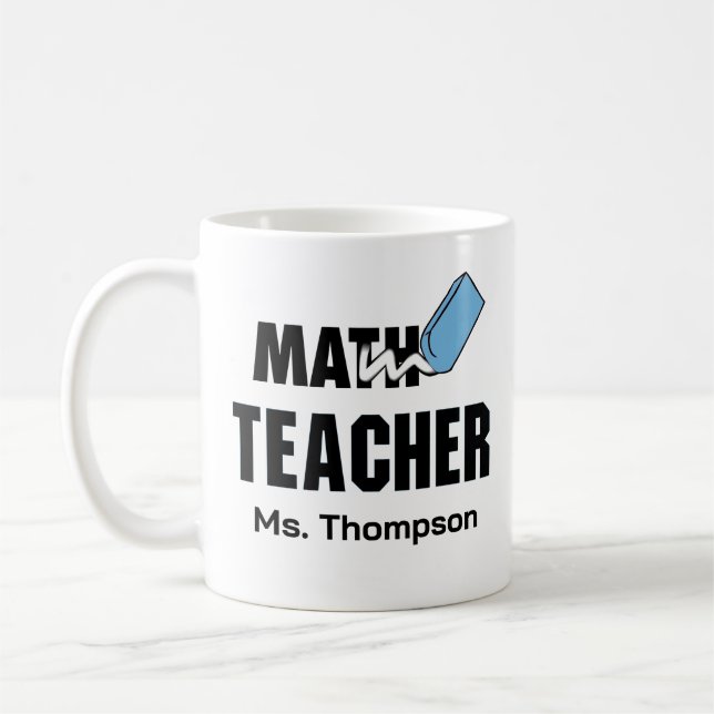 Funny Math Teacher Blue Eraser Kaffemugg (Vänster)