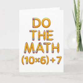 Funny Math Teacher Do The Math (9x7)+4 Kort