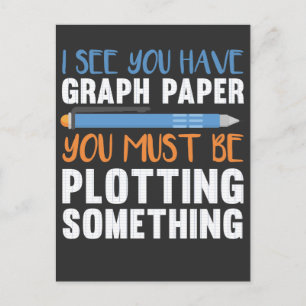 Funny Math Teacher Geometry plotting Humor Vykort