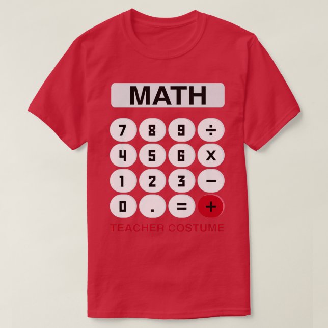 Funny Math Teacher Halloween Calculator Easy Costu T Shirt (Design framsida)