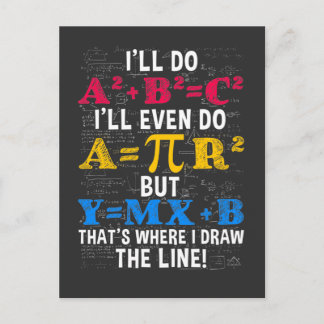 Funny Math Teacher Humor Algebra Mathematics Joke Vykort