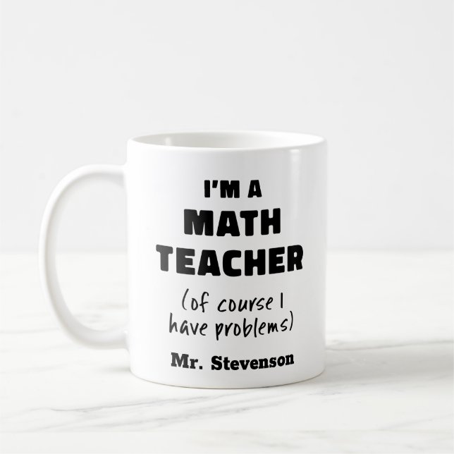Funny Math Teacher Humor Pun Quote Personlig Kaffemugg (Vänster)