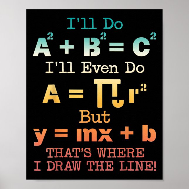 Funny Math Teacher Joke Funny Best Math-citat Poster (Framsidan)