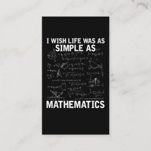 Funny Math Teacher Mathematics Nerd Visitkort