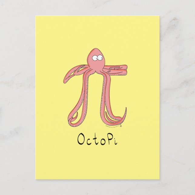 Funny Math Teacher Octopus Vykort (Framsida)