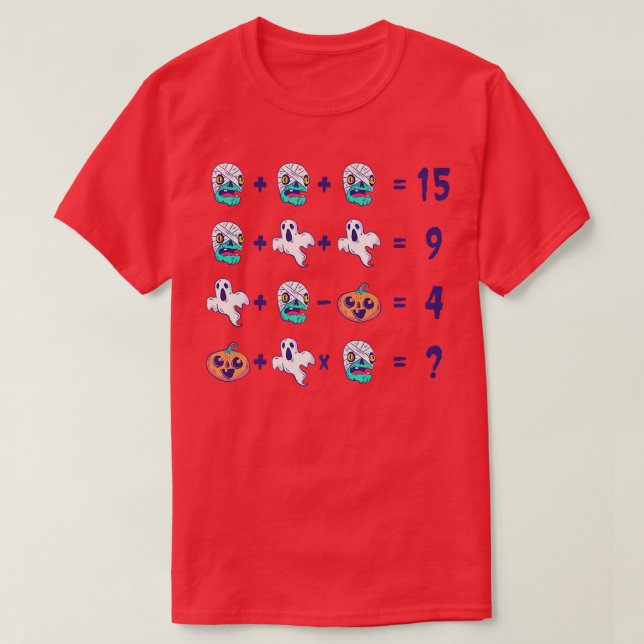 Funny Math Teacher Operations Fråga Halloween C T Shirt (Design framsida)