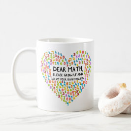 Funny Math Teacher Rainbow Heart Kaffemugg
