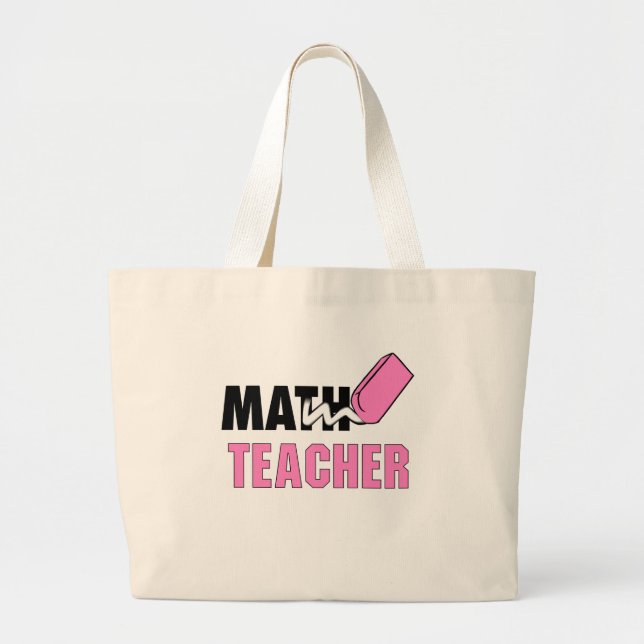 Funny Math Teacher Rosa Eraser Jumbo Tygkasse (Framsidan)