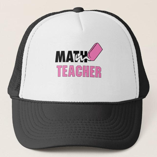 Funny Math Teacher Rosa Eraser Truckerkeps (Framsida)