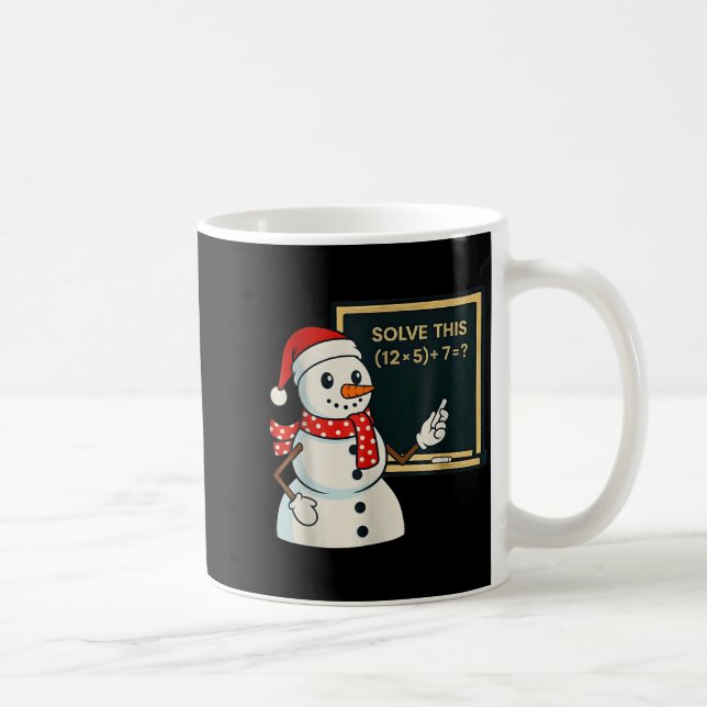 Funny Math Teacher Snowman Christmas Puzzle Winter Kaffemugg (Höger)