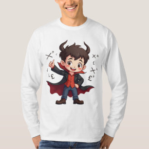 Funny Math Teacher Tecknad - Devilish Educator T Shirt