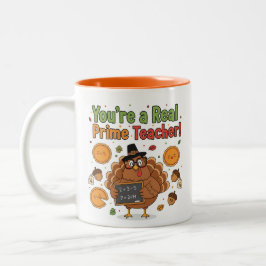 Funny Math Teacher Thanksgiving Mug – Turkey Två-Tonad Mugg