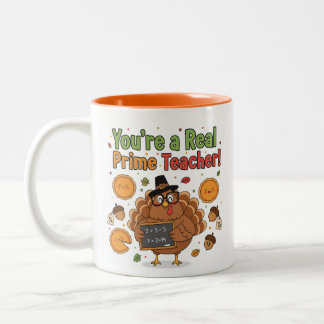 Funny Math Teacher Thanksgiving Mug – Turkey Två-Tonad Mugg