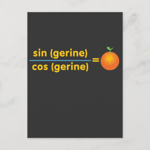 Funny Math Teacher tshirt Funny Tangerine Math Pun Vykort