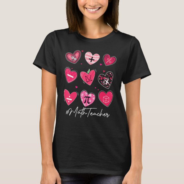 Funny Math Teacher Valentindagen Pi Math Älskare O T Shirt (Framsida)