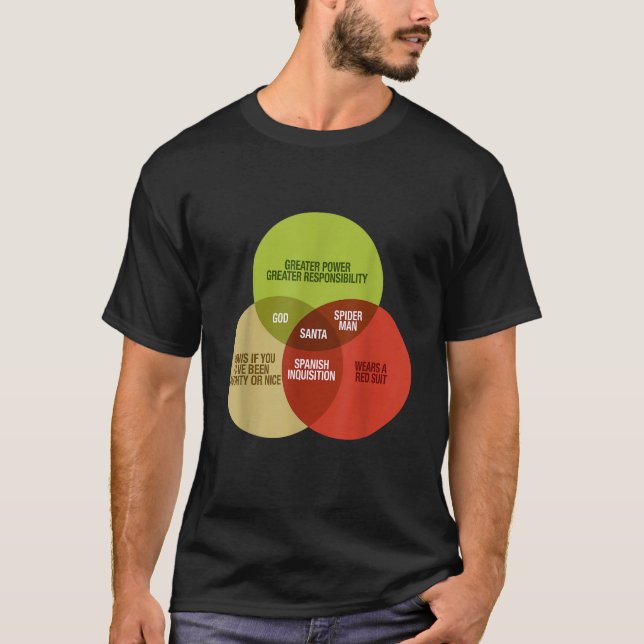 Funny Math Venn Diagram Meme Santa Knows Naughty O T Shirt (Framsida)