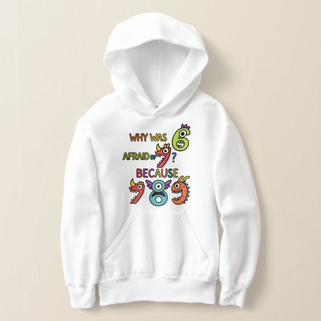 Funny Maths Numbers Hoodie for Kids T Shirt (Laydown)