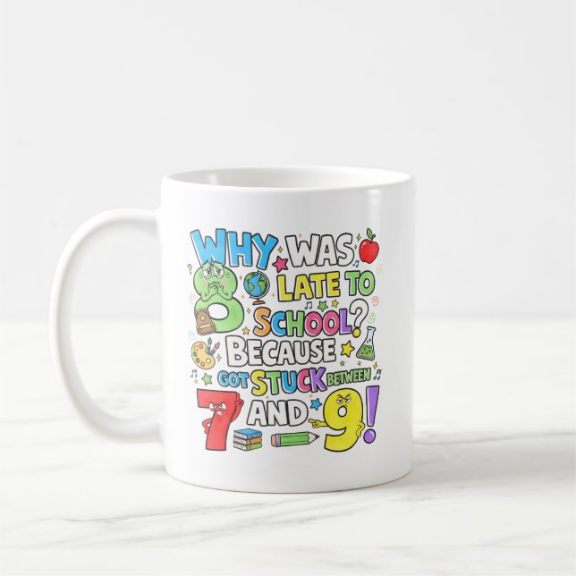 Funny Maths Numbers Joke Mug for School Kaffemugg (Vänster)