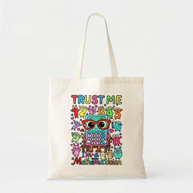 Funny Maths Numbers Tote Bag for School Tygkasse (Framsidan)