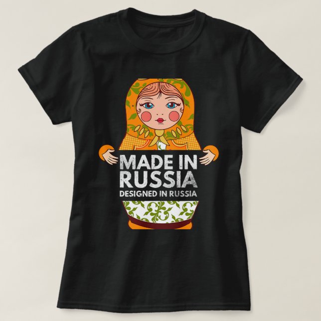 Funny Matryoshka Nests Doll Stacking Russian Dol T Shirt (Design framsida)