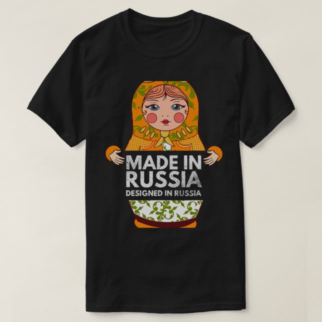Funny Matryoshka Nests Doll Stacking Russian Dol T Shirt (Design framsida)