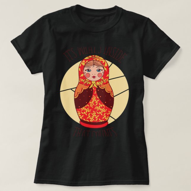 Funny Matryoshka Russian NtestDolls T Shirt (Design framsida)