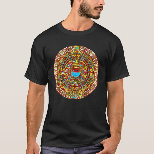 Funny Mayan Aztec Calendar 2020 Ancient Nati T Shirt (Framsida)