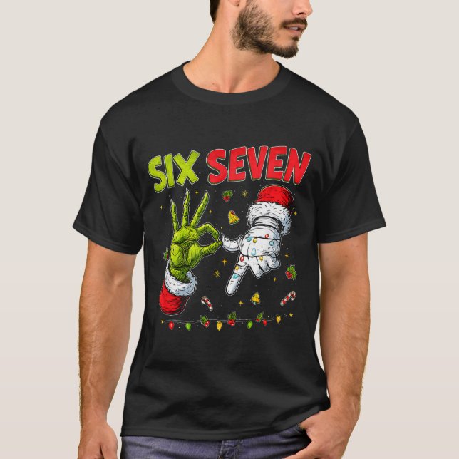 Funny Mean Guy Christmas Viral 6 7 Six Seven Meme  T Shirt (Framsida)