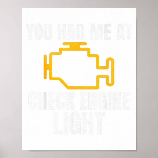 Funny Mechanic Check Engine Light Car Auto Repair  Poster (Framsidan)