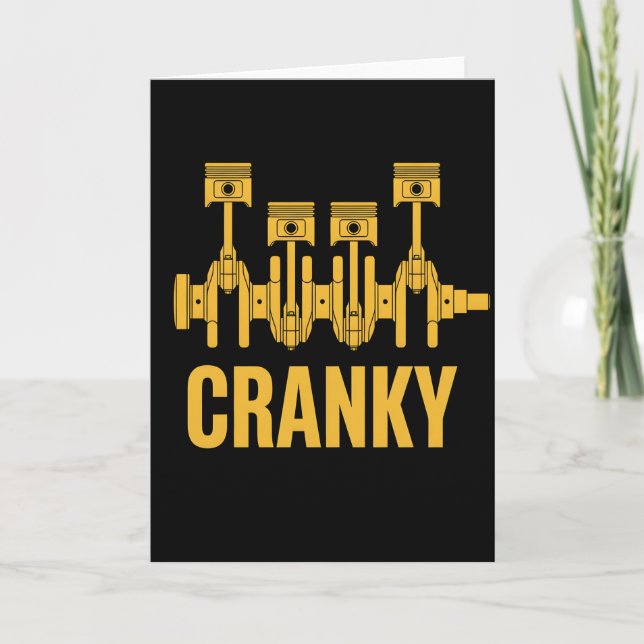 Funny Mechanic Cranky Engine Crankshaft Kort (Framsida)